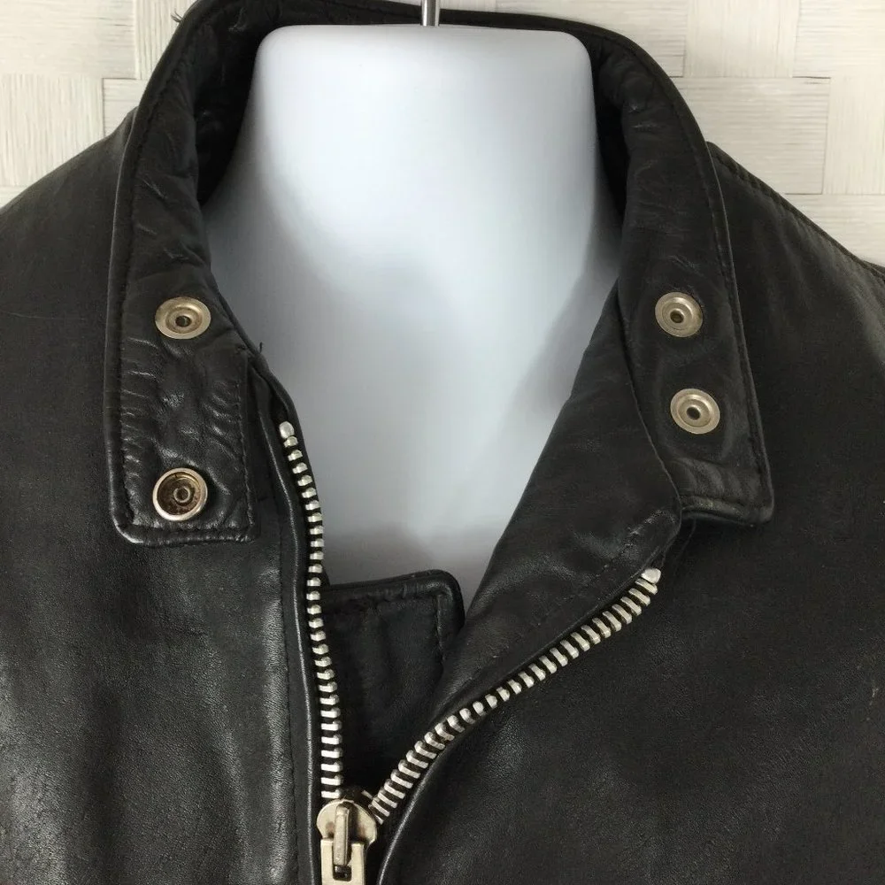 Excelled Black Leather Jacket,‎ Vintage, 42R,
